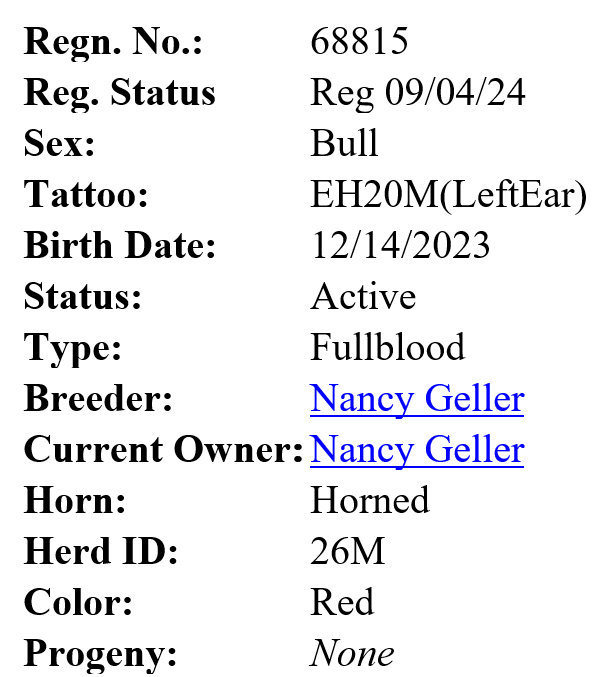 EH Mackay's registration